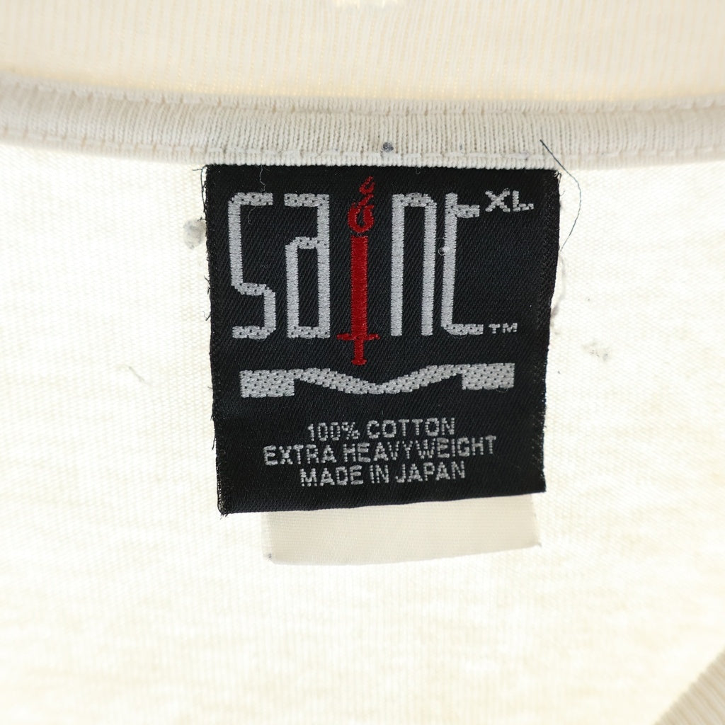 SAINT MICHAEL(セントマイケル) 23SS SS TEE SAINT YOUTH フロントプリントクルーネック半袖Tシャツカットソー ホワイト SM-S23-0000-015