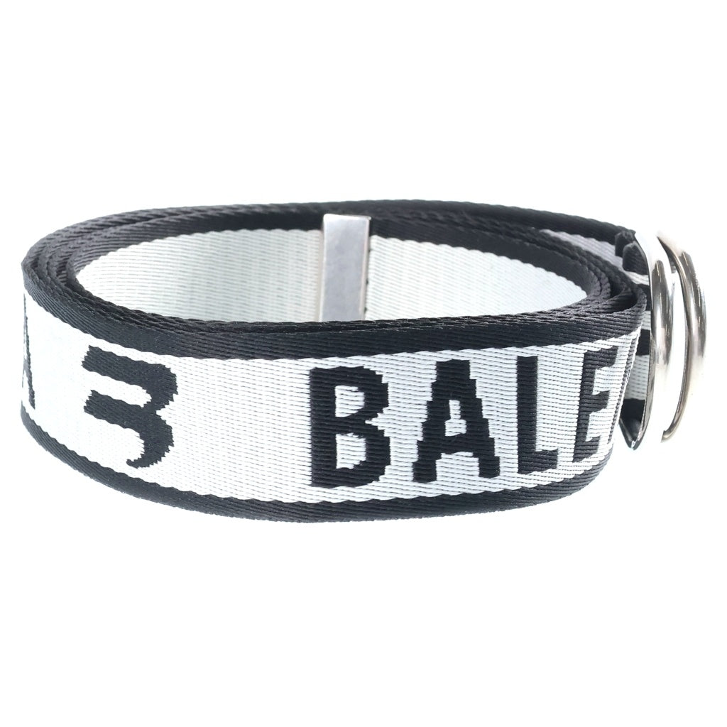 BALENCIAGA(バレンシアガ) LOGO D RING ロゴDリングベルト ブラック/ホワイト レディース