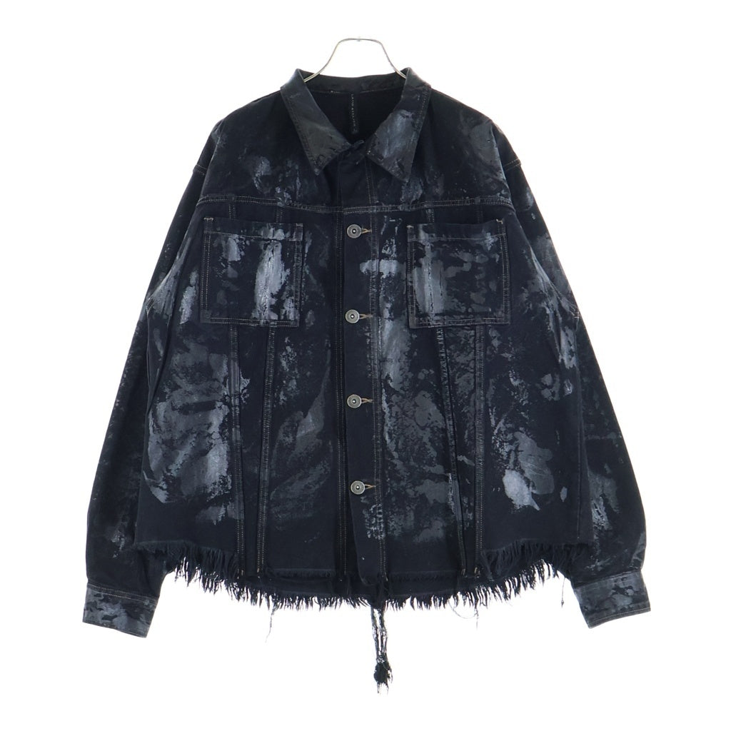NO BRAND(ノーブランド) LATUI ATELIER 【ラトゥイアトリエ】 25AW VINTAGE TRAUMA SHIRT ヴィンテージトラウマ 長袖コーティングシャツ ブラック