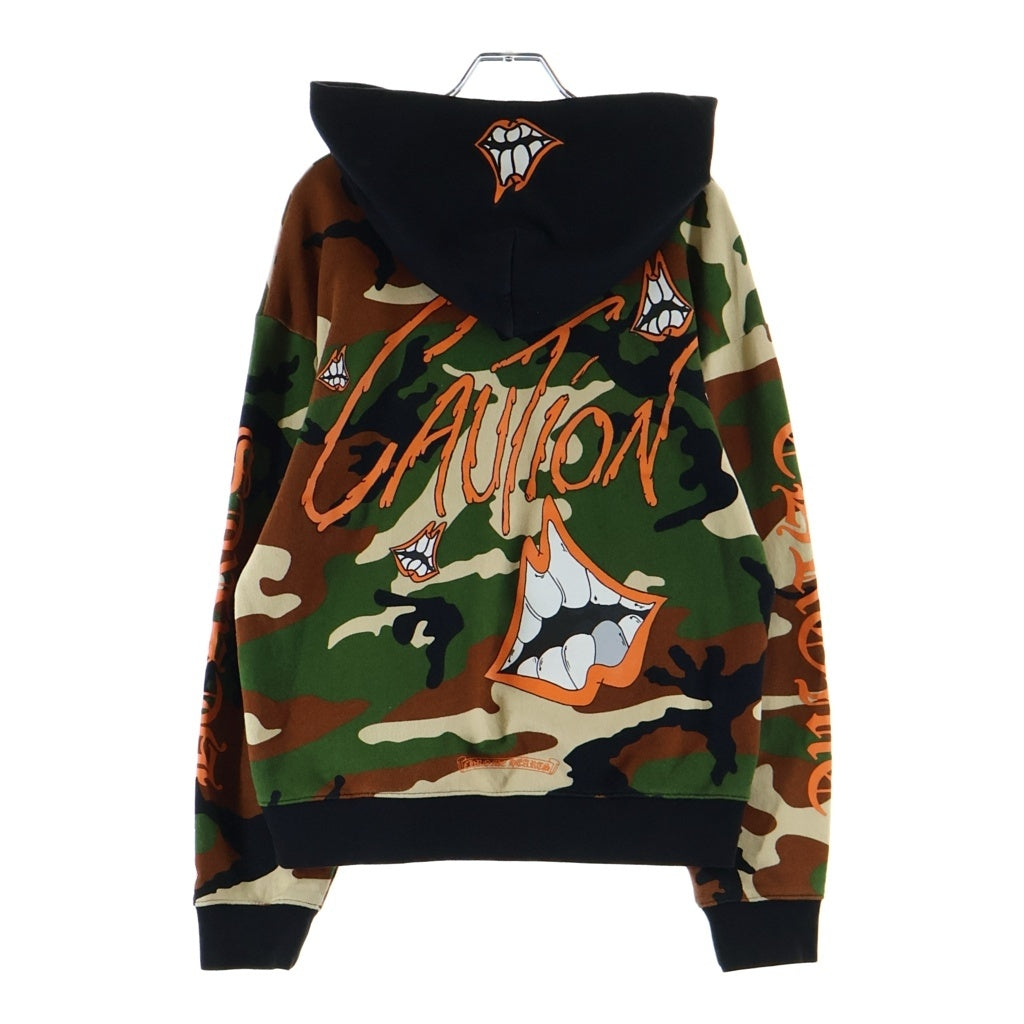 CHROME HEARTS(クロムハーツ) 22SS PPO CAUTION ZIP UP HOODIE マッティボーイ コーション ジップアップフーディ ジップアップパーカー カーキ