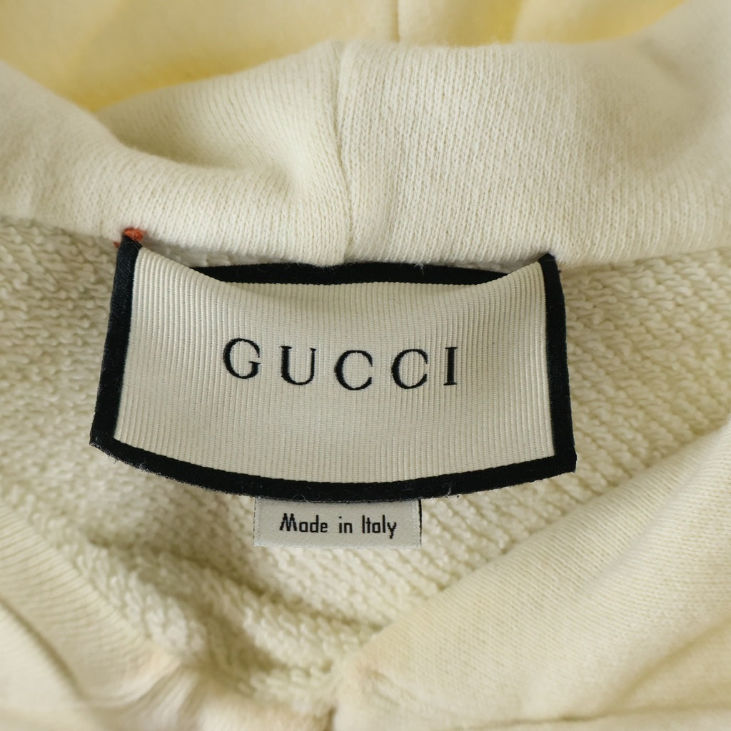 GUCCI(グッチ) Vintage Logo Cotton Sweatshirt ヴィンテージロゴ コットン 長袖プルオーバーパーカーフーディー アイボリー 454585‐X5J57