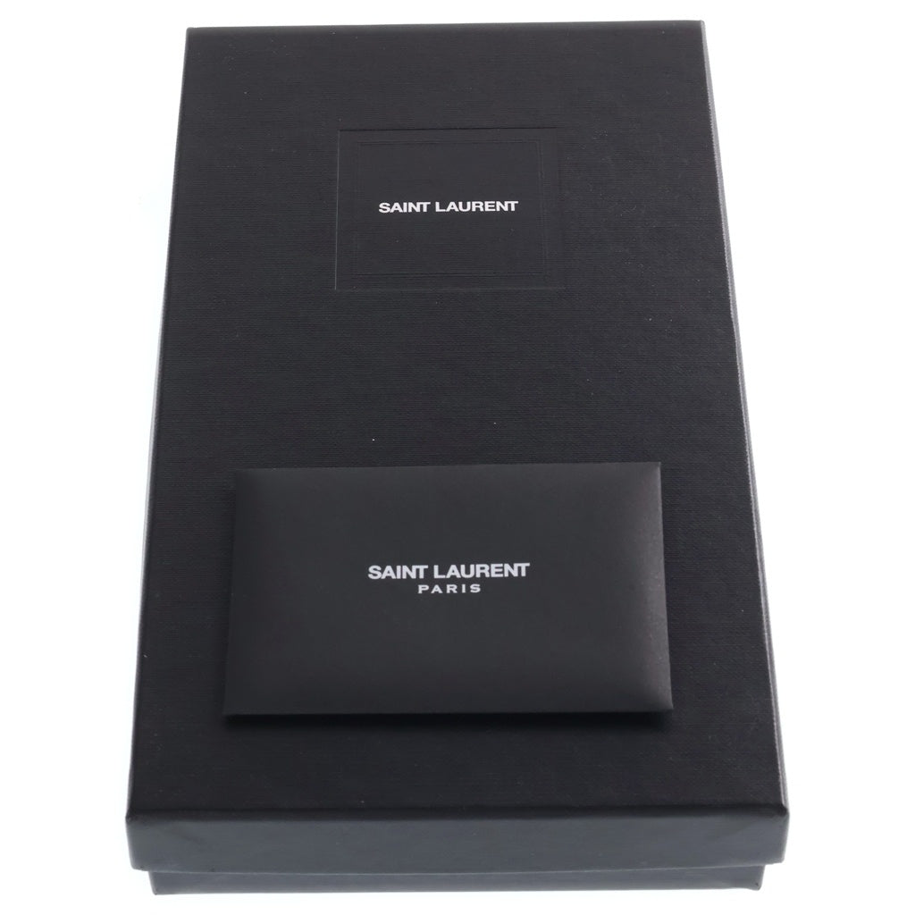SAINT LAURENT PARIS(サンローランパリ) Vステッチ ロゴ金具 ラウンドジップ レザー長財布 ブラック 358094 レディース