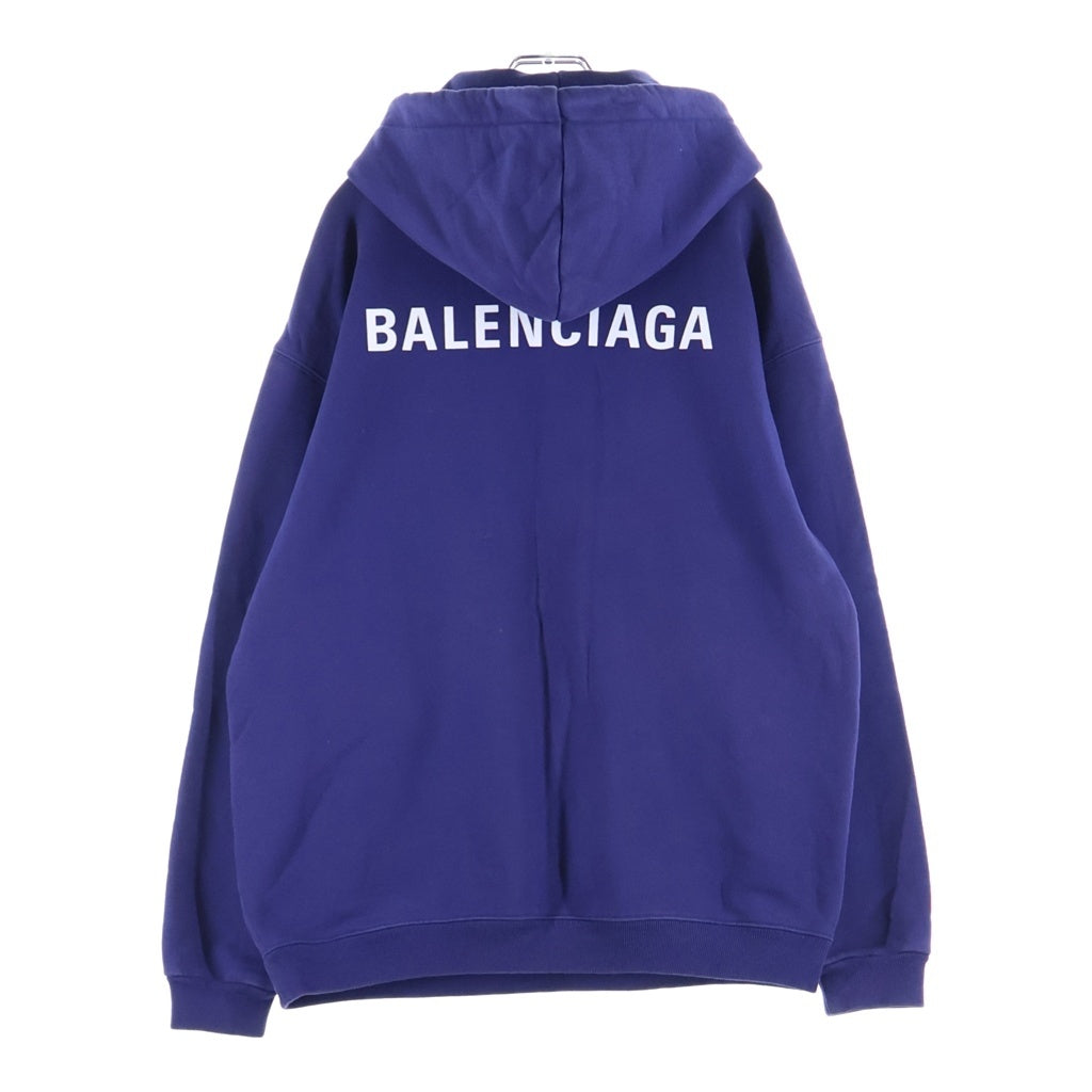 BALENCIAGA(バレンシアガ) バックロゴプリント プルオーバーパーカーフーディー ネイビー 600583 TIV84