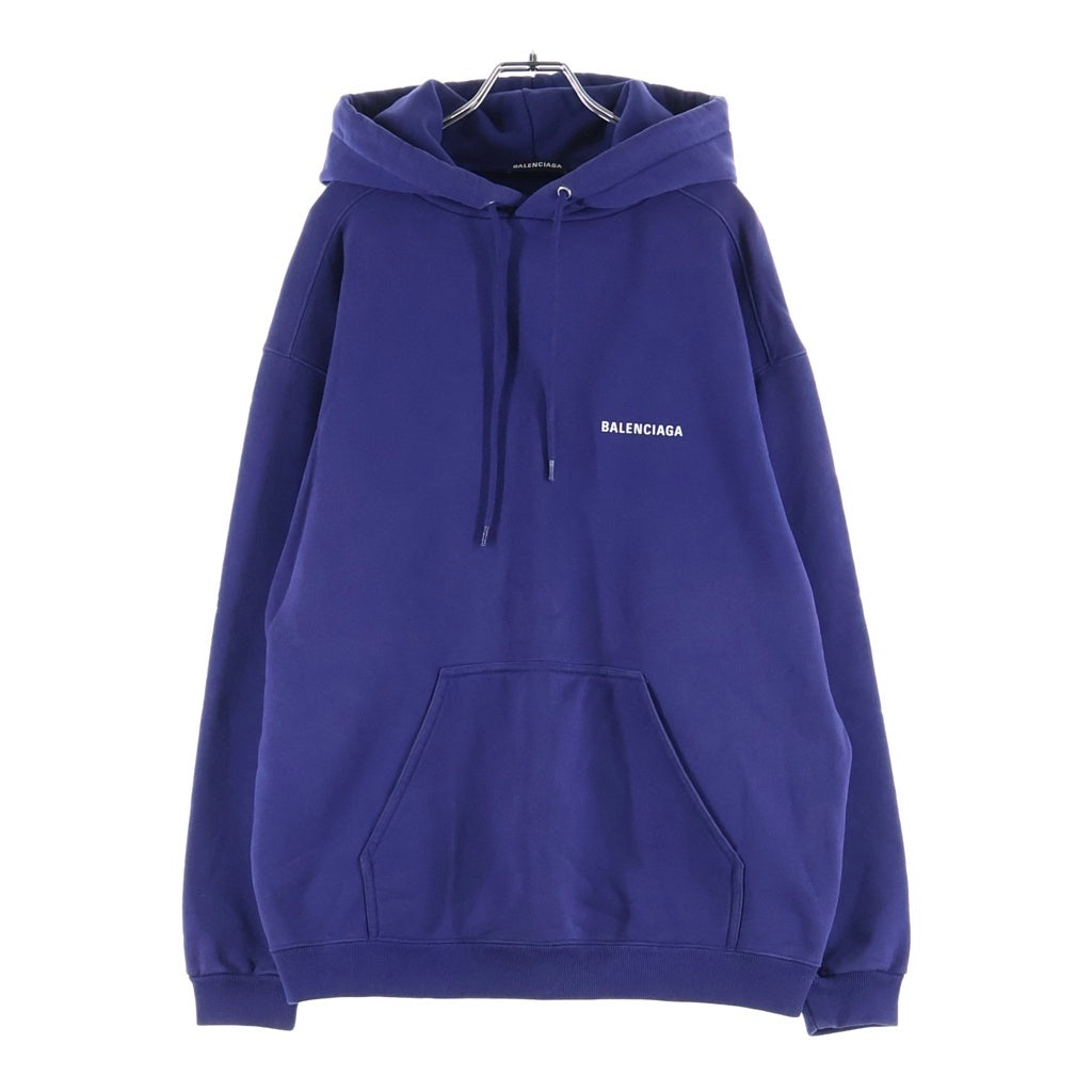 BALENCIAGA(バレンシアガ) バックロゴプリント プルオーバーパーカーフーディー ネイビー 600583 TIV84