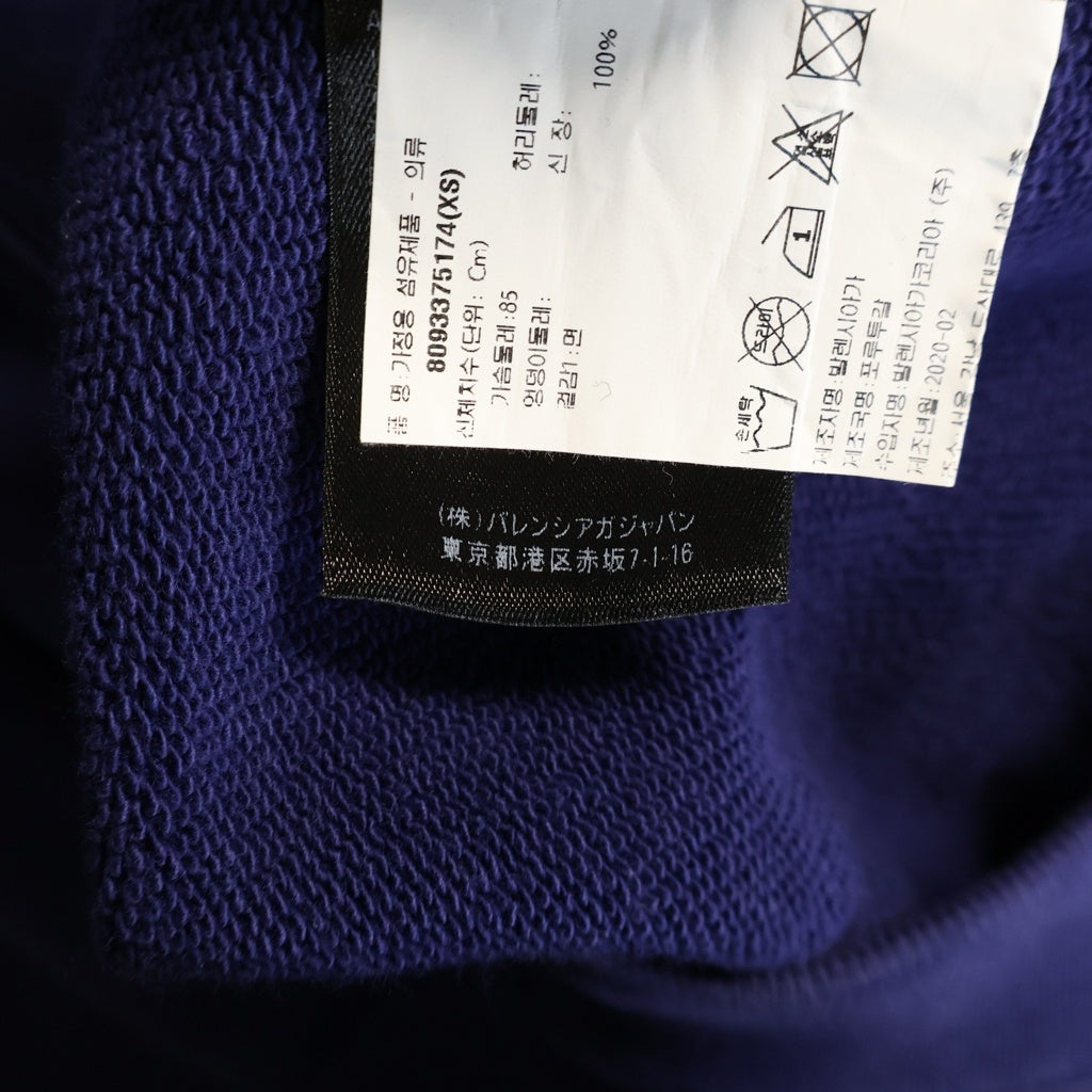 BALENCIAGA(バレンシアガ) バックロゴプリント プルオーバーパーカーフーディー ネイビー 600583 TIV84