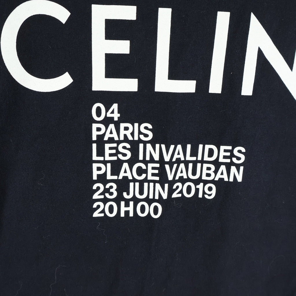 CELINE(セリーヌ) classic logo クラシックロゴプリント クルーネック半袖Tシャツカットソー ブラック 2X308799I