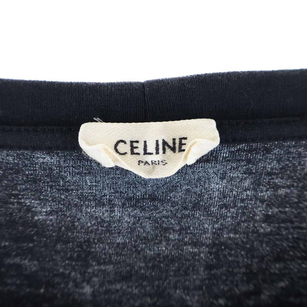 CELINE(セリーヌ) classic logo クラシックロゴプリント クルーネック半袖Tシャツカットソー ブラック 2X308799I