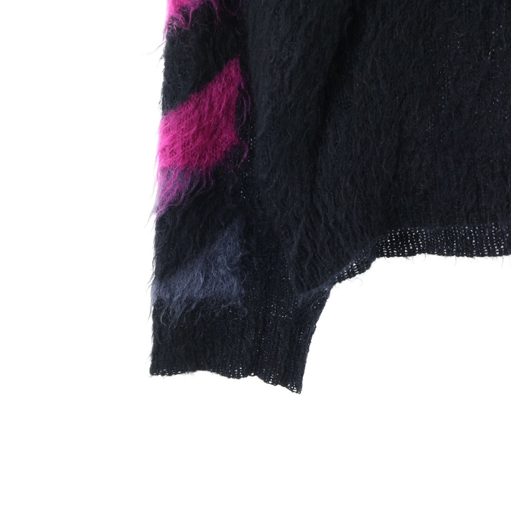 OFF-WHITE(オフホワイト) 18AW Brushed Mohair Knit ブラッシュドモヘア混ニット バックロゴオーバーサイズ クルーネックセーター OMHA036F18650005