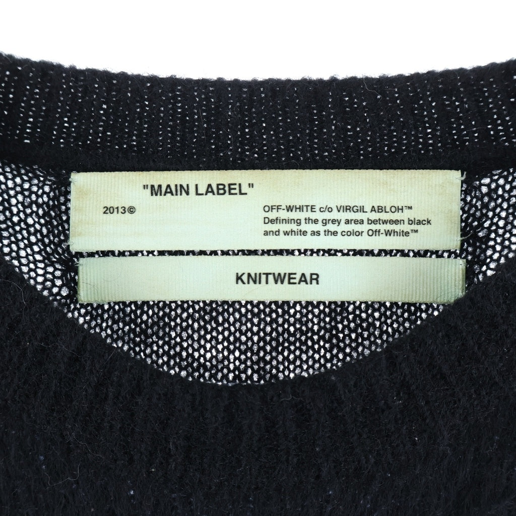 OFF-WHITE(オフホワイト) 18AW Brushed Mohair Knit ブラッシュドモヘア混ニット バックロゴオーバーサイズ クルーネックセーター OMHA036F18650005