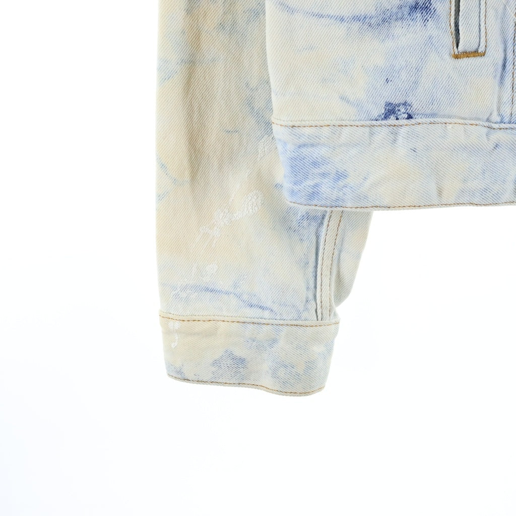 OFF-WHITE(オフホワイト) 20SS ARROW SLIM JEANS JACKET EXTREME BLEACH ブリーチ加工 バックプリント デニムジャケット インディゴ OMYE005R20386020
