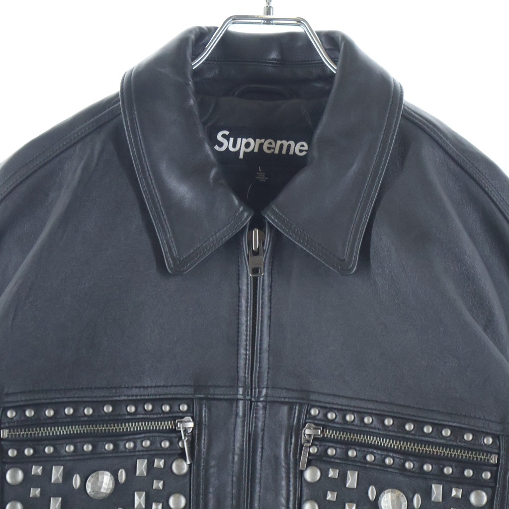 SUPREME(シュプリーム) 26SS Muluti Studed Leather Jacket マルチスタッズレザージャケット ブルゾンジャケット ブラック/シルバー