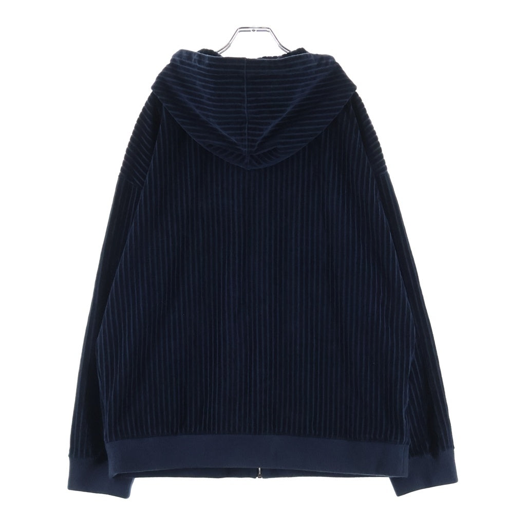 FENDI(フェンディ) 17AW ベルベット ジップアップパーカーフーディー ネイビー 12CPZ-24-1236
