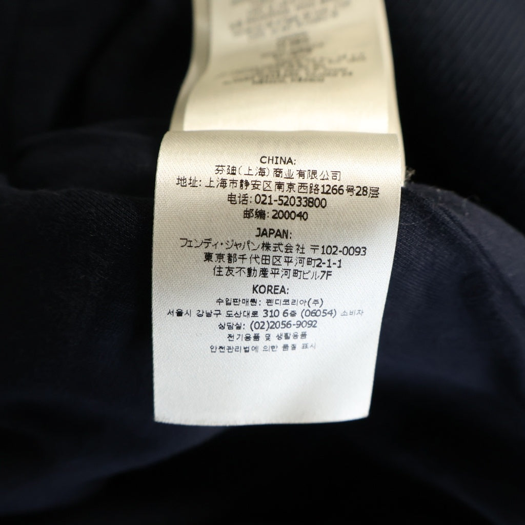 FENDI(フェンディ) 17AW ベルベット ジップアップパーカーフーディー ネイビー 12CPZ-24-1236