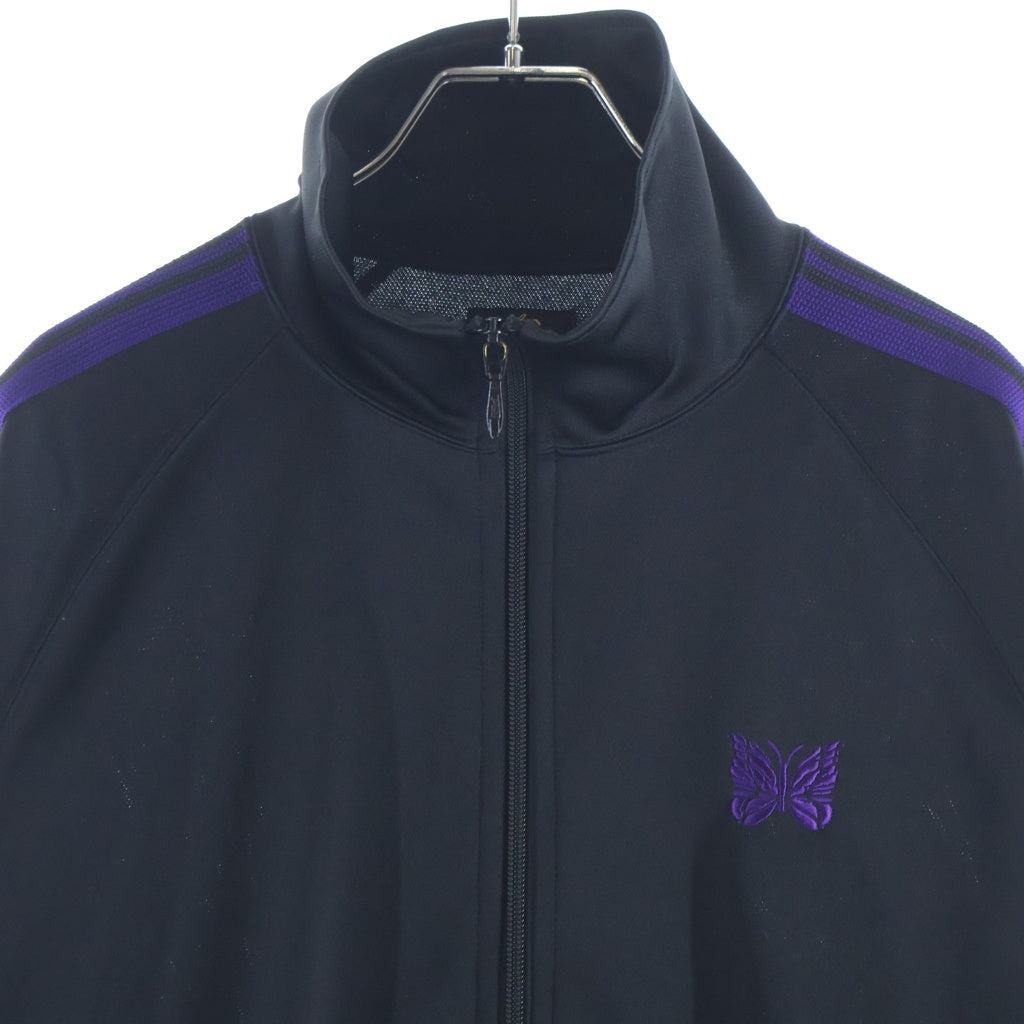 Needles(ニードルス) 26SS Track Jacket フロントロゴ刺繍ジップアップトラックジャケット ブラック/SX1519
