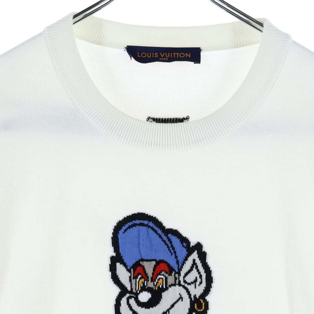 LOUIS VUITTON(ルイヴィトン) 23SS Graphic Cotton T-shirt フロント刺繍 グラフィッククルーネック半袖Tシャツカットソー ホワイト RM231M JL4 HON10W