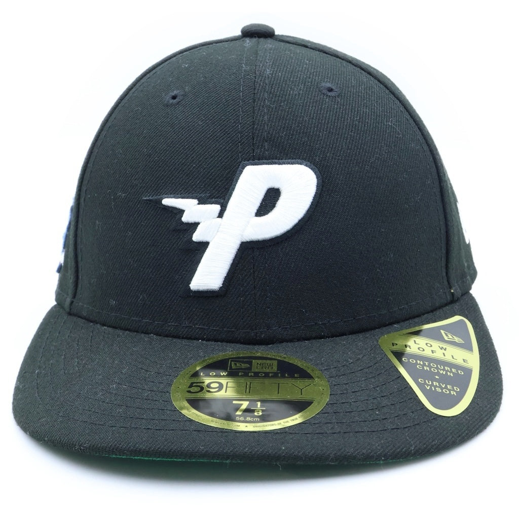 Palace Skateboards(パレススケートボーズ) ×New Era 59FIT LOW PROFILE ロゴワッペン刺繍 ベースボールキャップ ブラック