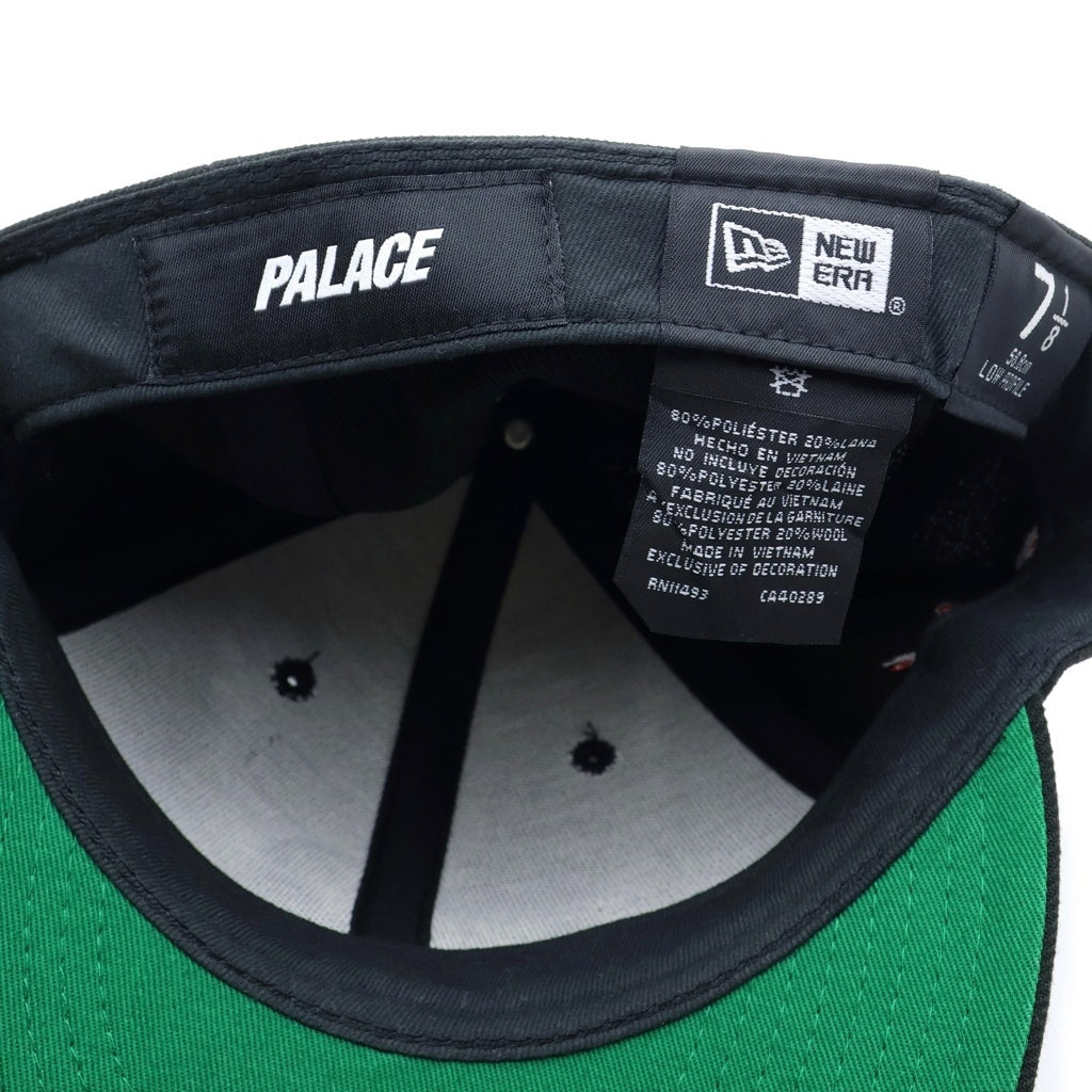 Palace Skateboards(パレススケートボーズ) ×New Era 59FIT LOW PROFILE ロゴワッペン刺繍 ベースボールキャップ ブラック