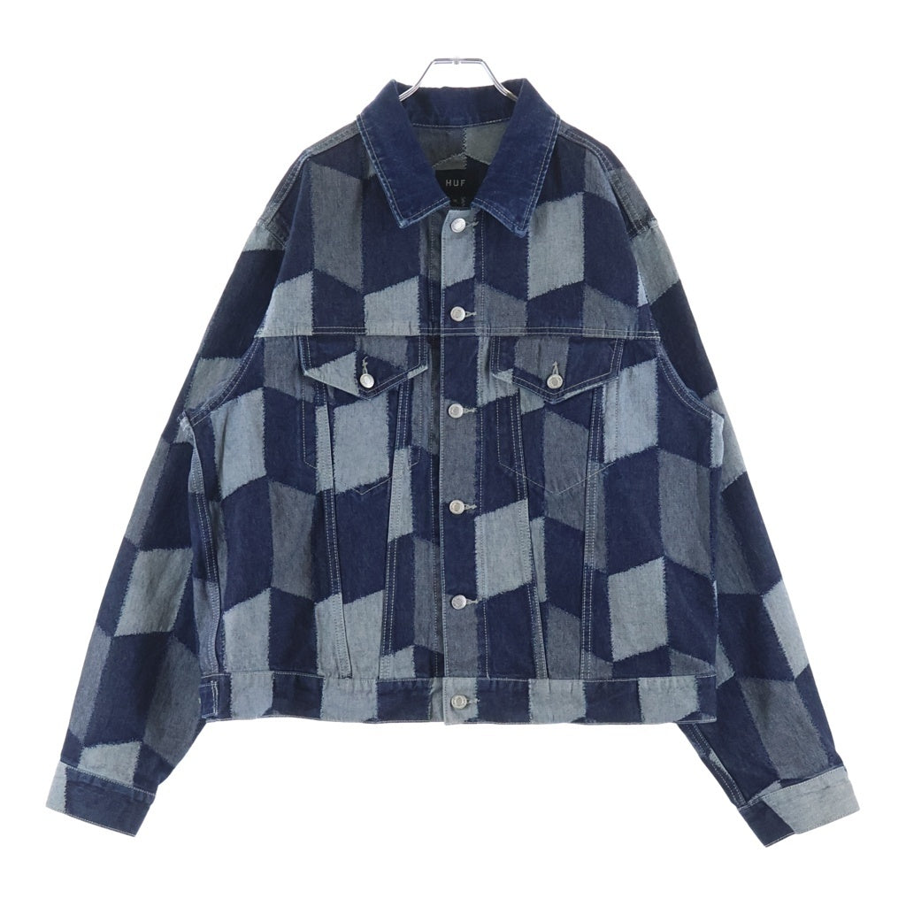 HUF(ハフ) PATCHWORK DENIM JACKET パッチワーク デニムジャケット Gジャン トラッカージャケット インディゴ SP25 JK00426