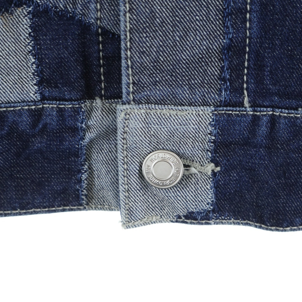 HUF(ハフ) PATCHWORK DENIM JACKET パッチワーク デニムジャケット Gジャン トラッカージャケット インディゴ SP25 JK00426