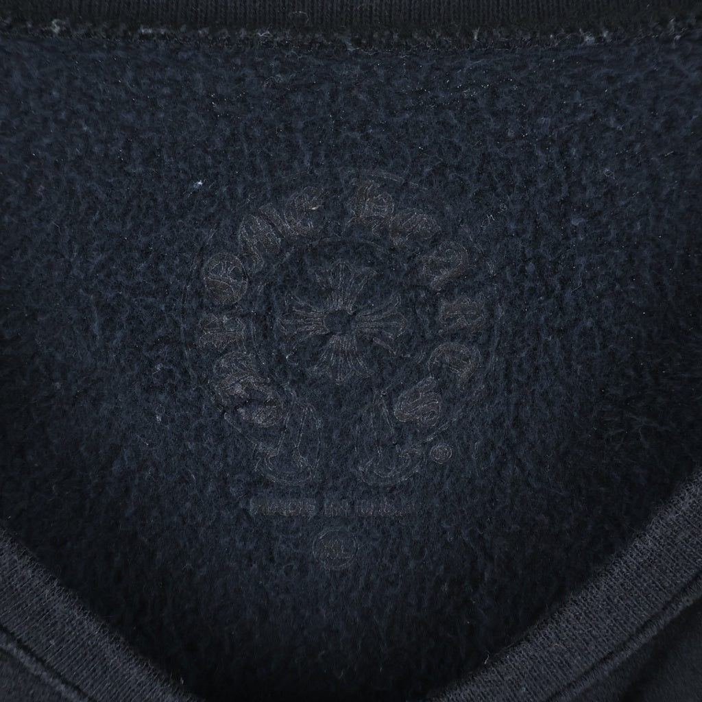 CHROME HEARTS(クロムハーツ) Horseshoe Crewneck Sweatshirt ホースシュープリント 袖フローラル クルーネックスウェットトレーナー ブラック