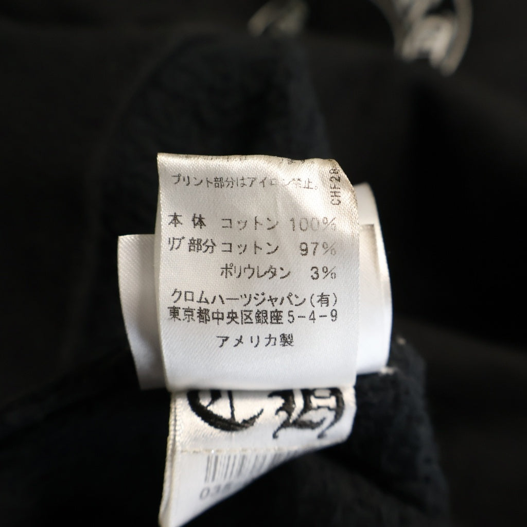 CHROME HEARTS(クロムハーツ) Horseshoe Crewneck Sweatshirt ホースシュープリント 袖フローラル クルーネックスウェットトレーナー ブラック