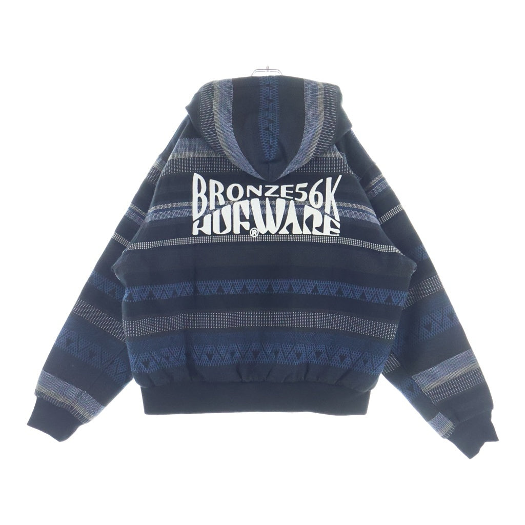 HUF(ハフ) ×Bronze56K BRONZE BAJA WORK JACKET ブロンズ56ケイ ワークジャケット ジップアップフーディ ブラック/ブルー JK00468