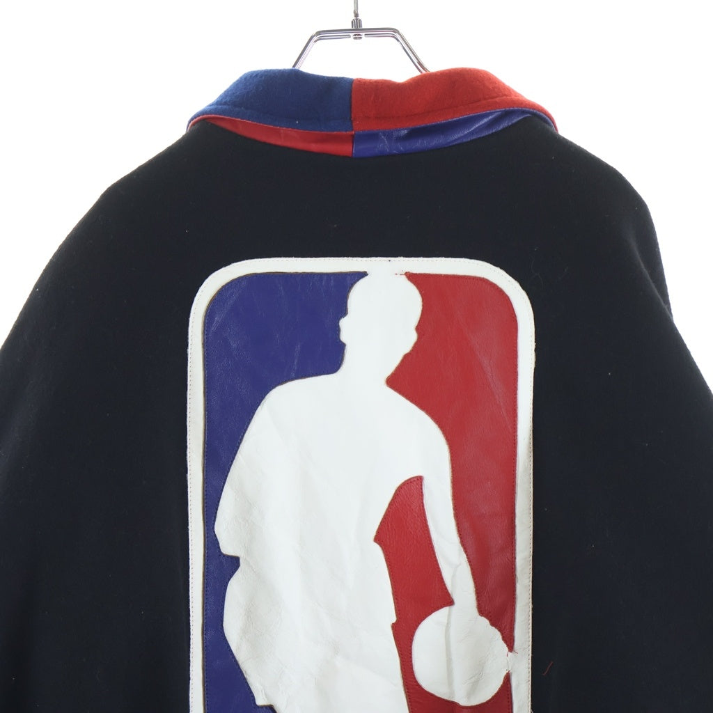 NO BRAND(ノーブランド) JEF HAMIL 【ジェフハミルトン】 NBA レザー ウール スタジアムジャケット ブルゾンジャケット ブラック