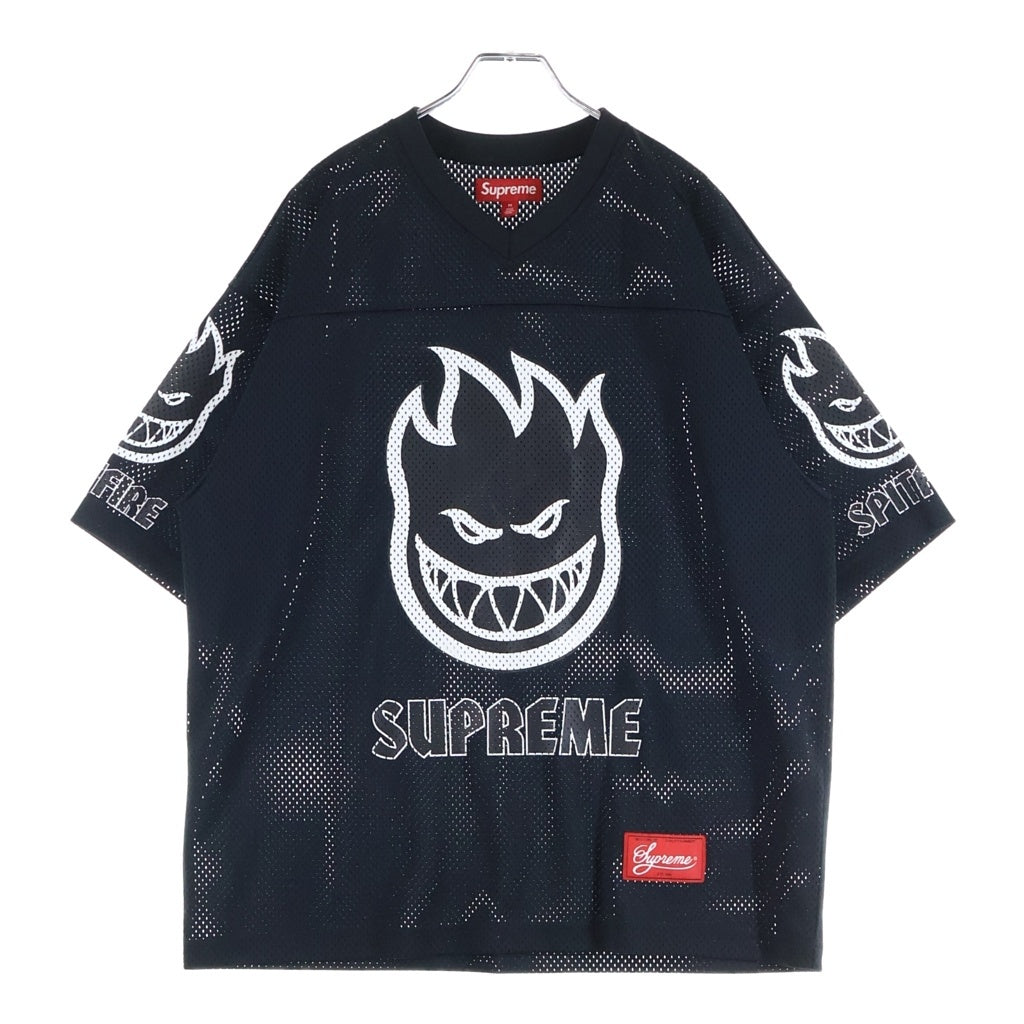 SUPREME(シュプリーム) 26SS x Spitfire Football Jersey × スピットファイア 半袖フットボールジャージー ゲームシャツ ブラック M