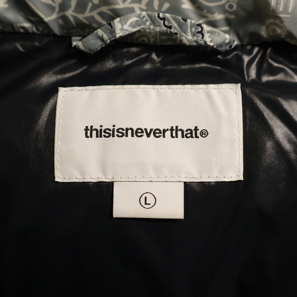 THISISNEVERTHAT(ディスイズネバーザット) PERTEX Down Jacket TN220OOWHS03 ペイズリー バンダナ パーテックス T ダウンジャケット グレー