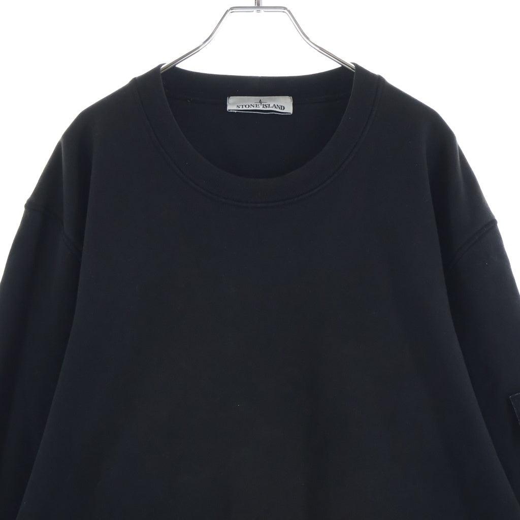 STONE ISLAND(ストーンアイランド) 25SS ORGANIC COTTON FLEECE K1S156100044S0051 オーガニックコットン クルーネック長袖スウェットトレーナー ブラック