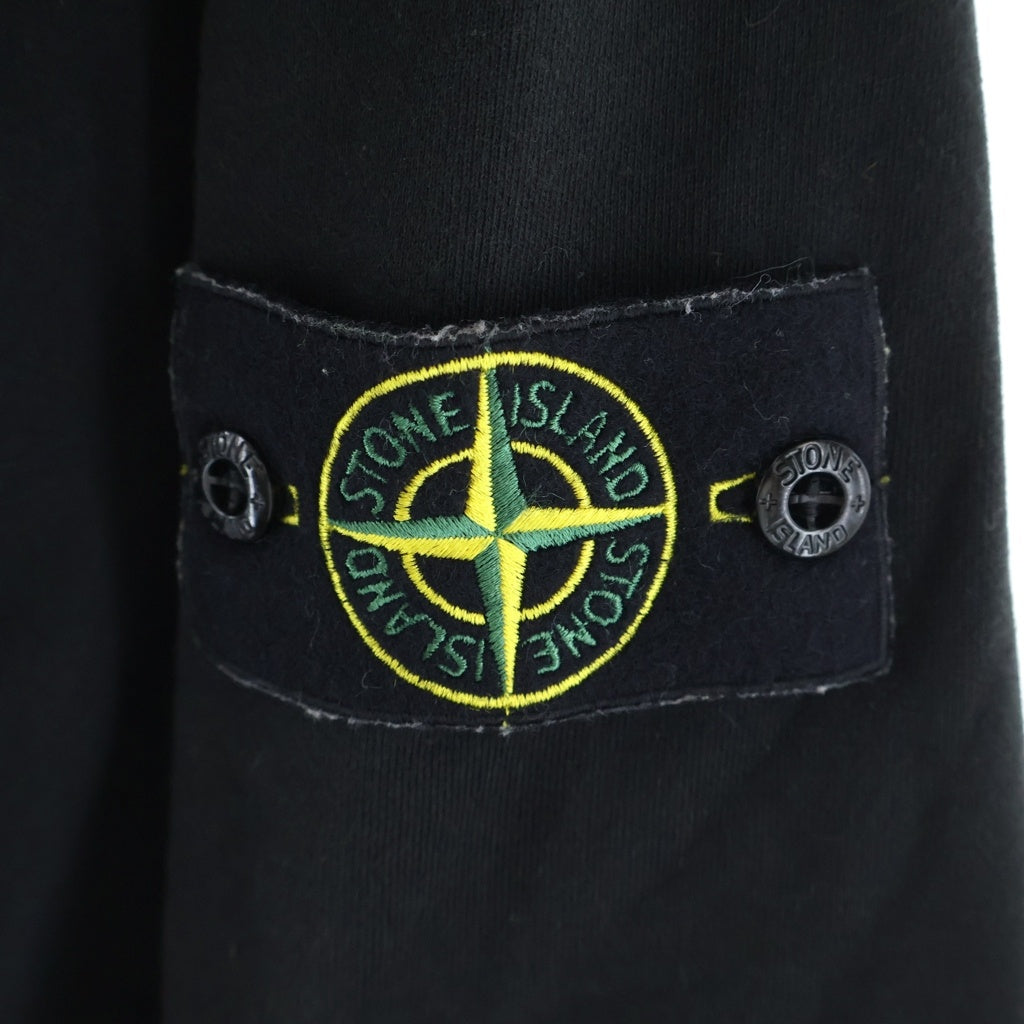 STONE ISLAND(ストーンアイランド) 25SS ORGANIC COTTON FLEECE K1S156100044S0051 オーガニックコットン クルーネック長袖スウェットトレーナー ブラック