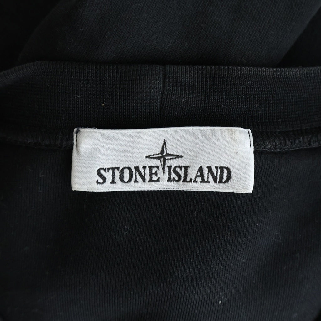 STONE ISLAND(ストーンアイランド) 25SS ORGANIC COTTON FLEECE K1S156100044S0051 オーガニックコットン クルーネック長袖スウェットトレーナー ブラック