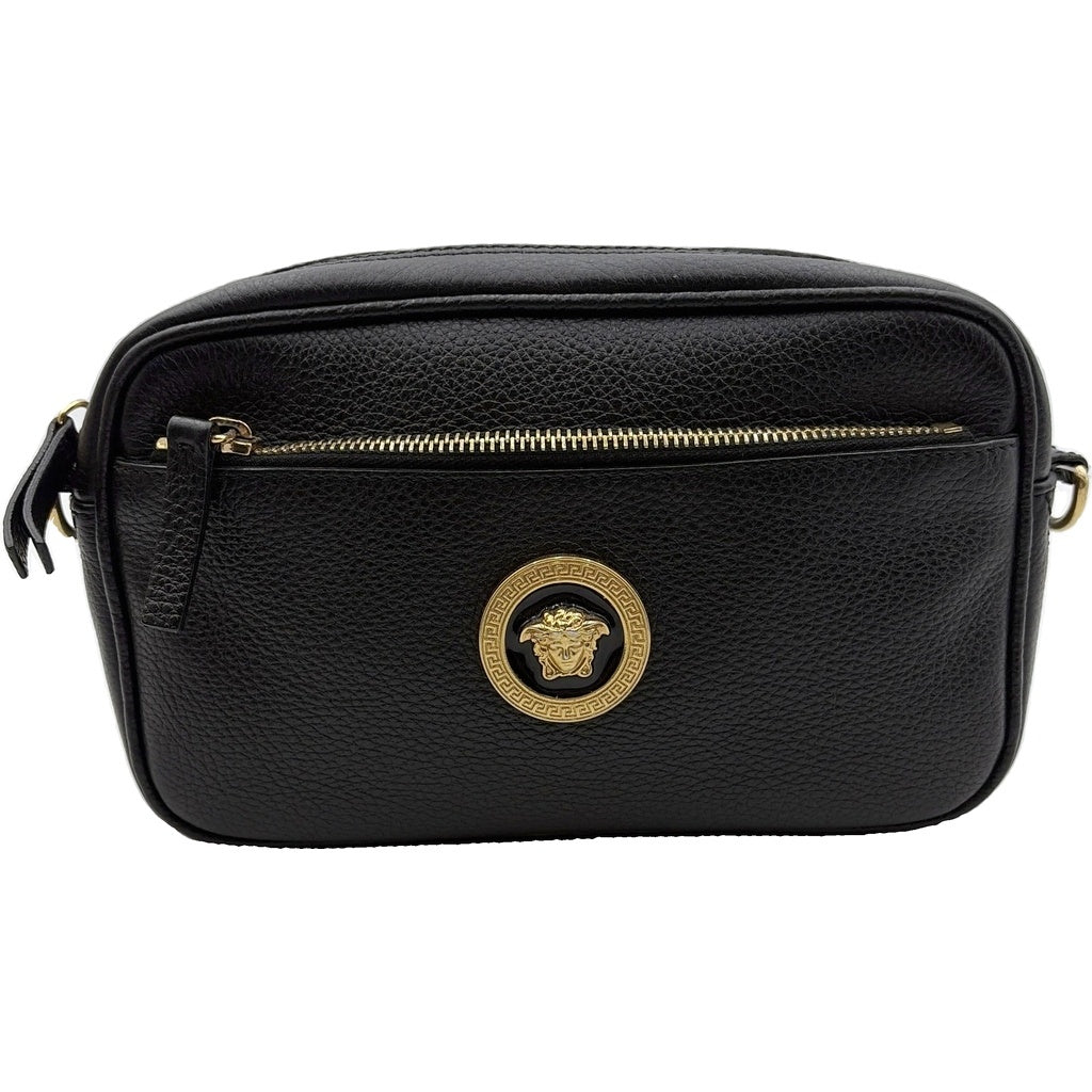VERSACE(ヴェルサーチ) メデューサ レザーショルダーバッグ 2WAY ボディバッグ ブラック 1005464