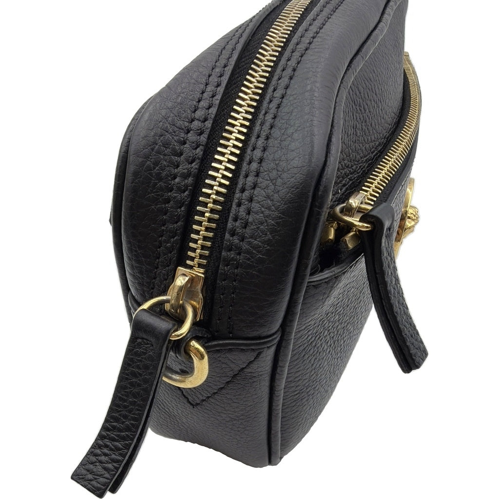 VERSACE(ヴェルサーチ) メデューサ レザーショルダーバッグ 2WAY ボディバッグ ブラック 1005464