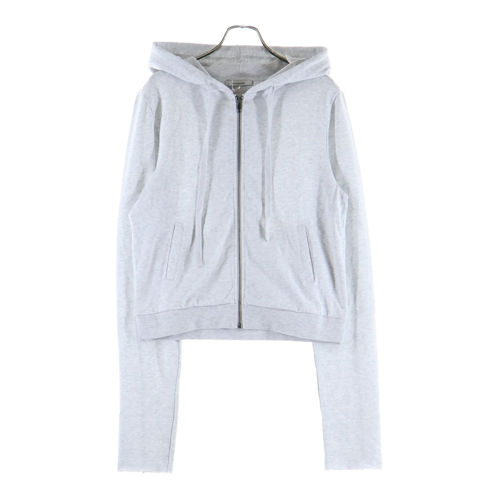 entire studios(エンタイア スタジオ) drawstring cropped hoodie ドローストリング ライトウェイトクロップドジップアップパーカーフーディー ライトグレー ESSS26HO050120497M