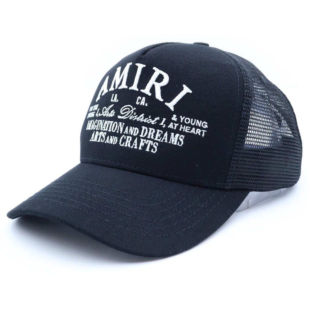 AMIRI(アミリ) ARTS DISTRICT TRUCKER HAT メッシュトラッカーベースボールキャップ 帽子 ブラック PXMAH001