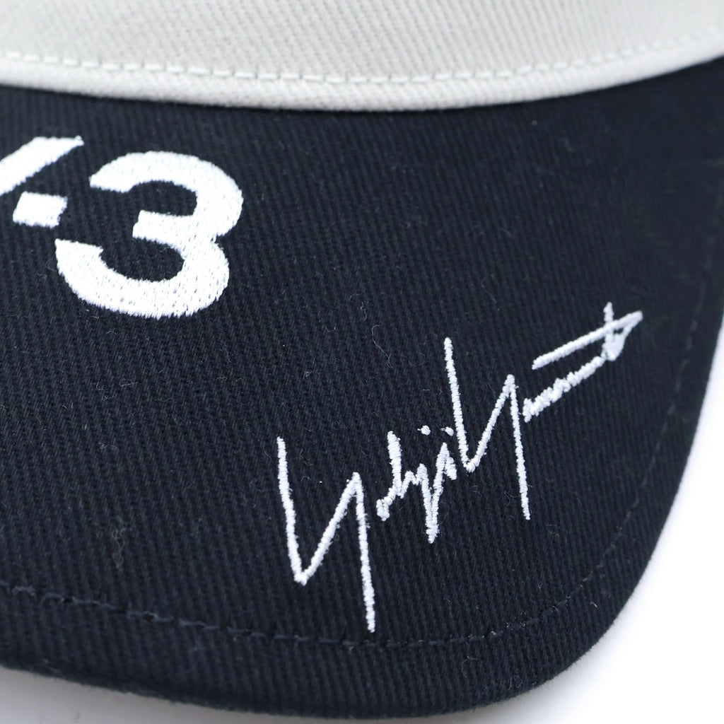 Y-3(ワイスリー) ×MERCEDES-AMG PETRONAS FORMULA 1 TEAM PODIUM CAP メルセデスベンツ ロゴ刺繍 メッシュトラッカーベースボールキャップ 帽子 ブラック/アイボリー KR0353