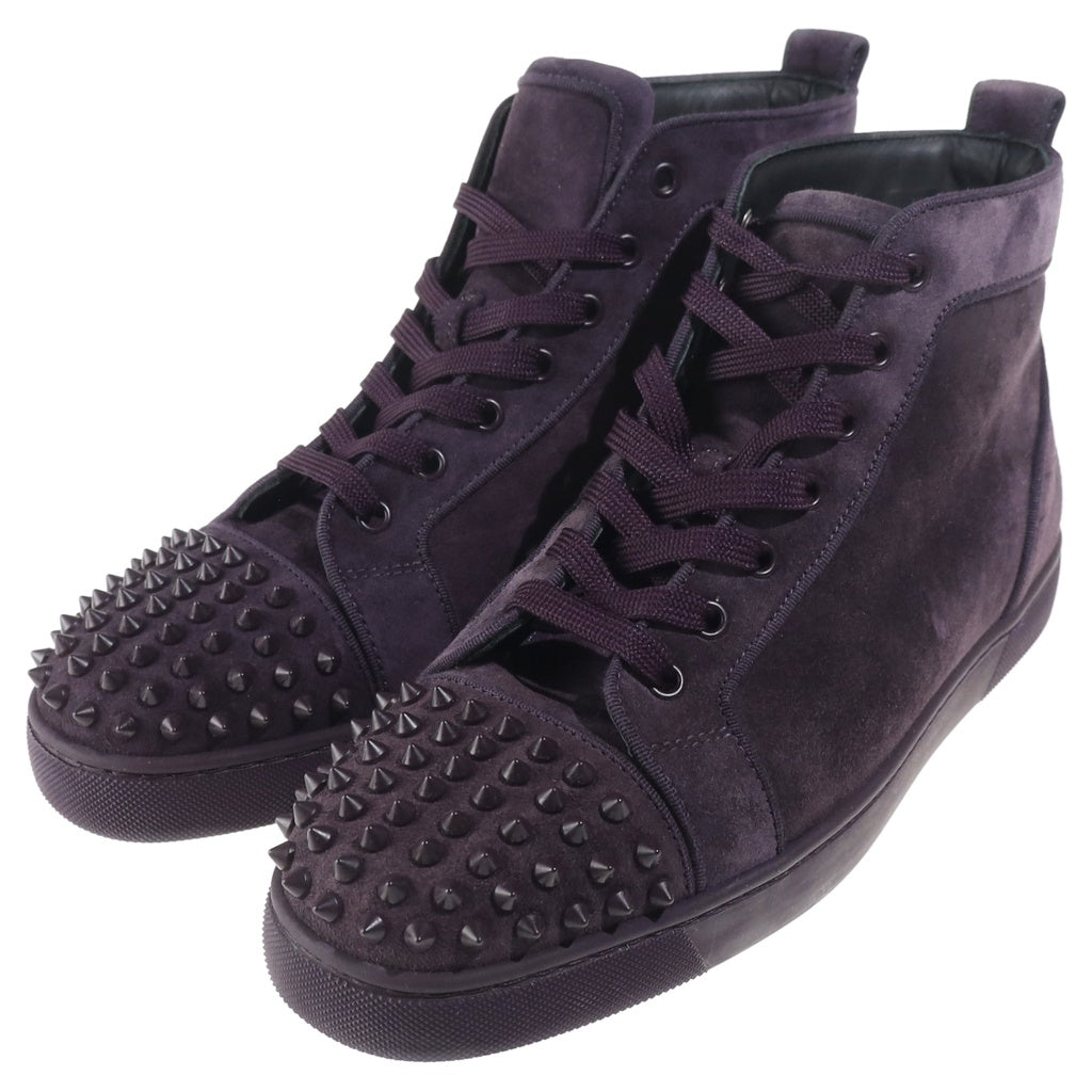 CHRISTIAN LOUBOUTIN(クリスチャンルブタン) Spikes Cap-Top Suede Sneakers スパイク スエード ハイカットスニーカー パープル