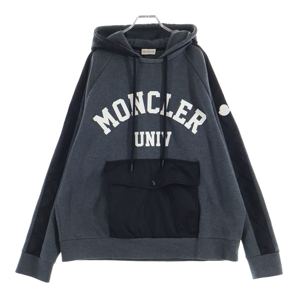 MONCLER(モンクレール) 19AW MAGLIA UNIV E20918046850 V8066 マグリア フロントロゴ プルオーバーパーカー フーディ グレー