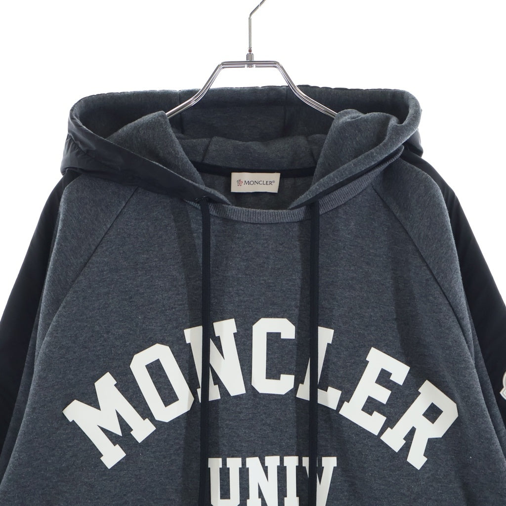 MONCLER(モンクレール) 19AW MAGLIA UNIV E20918046850 V8066 マグリア フロントロゴ プルオーバーパーカー フーディ グレー