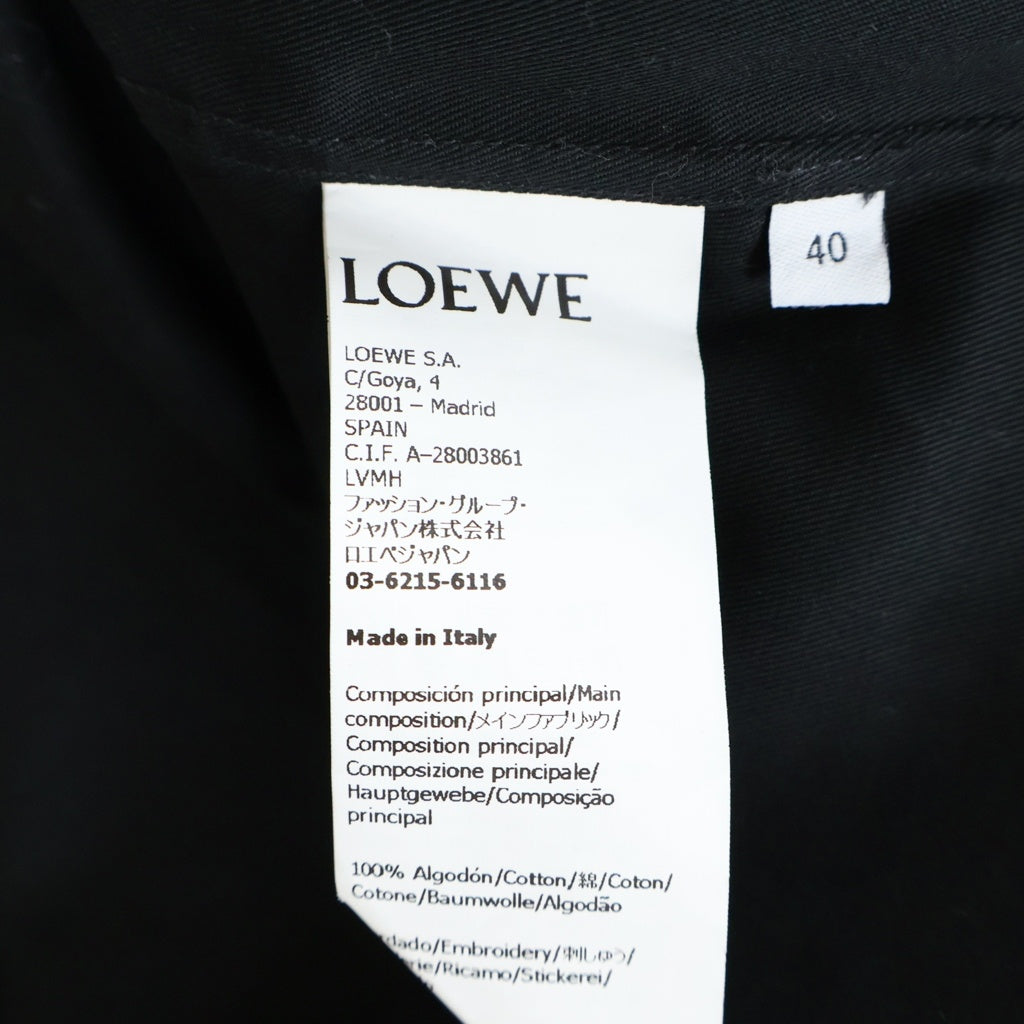 LOEWE(ロエベ) 24SS Embroidery Anagram Logo Shirt H526Y05X46 アナグラムロゴ刺繍 長袖シャツ ブラック