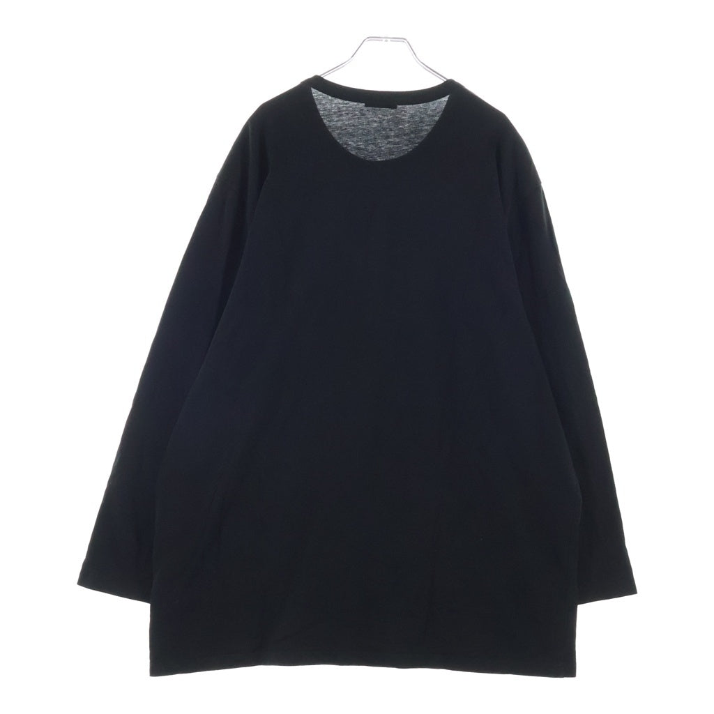 MONCLER(モンクレール) MAGLIA T-SHIRT フロントロゴ刺繍 クルーネック長袖Tシャツカットソー ロンT ブラック G20918D00002