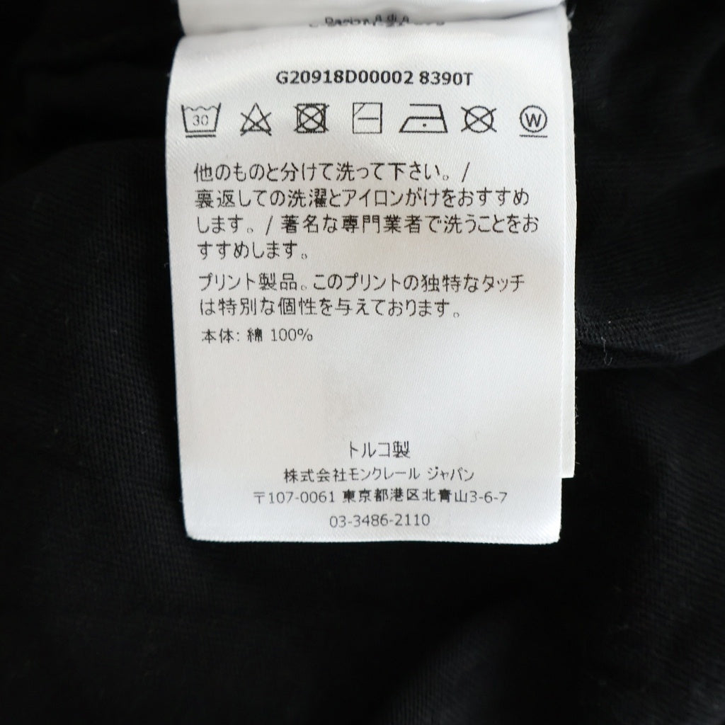 MONCLER(モンクレール) MAGLIA T-SHIRT フロントロゴ刺繍 クルーネック長袖Tシャツカットソー ロンT ブラック G20918D00002
