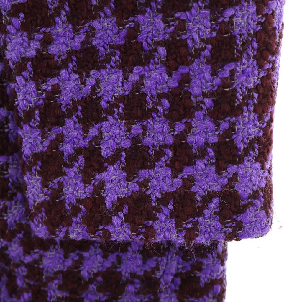 PT TORINO(ピーティートリノ) Cappotto Lungo ツイード ウール ロングコート パープル TL2FCD030LAC