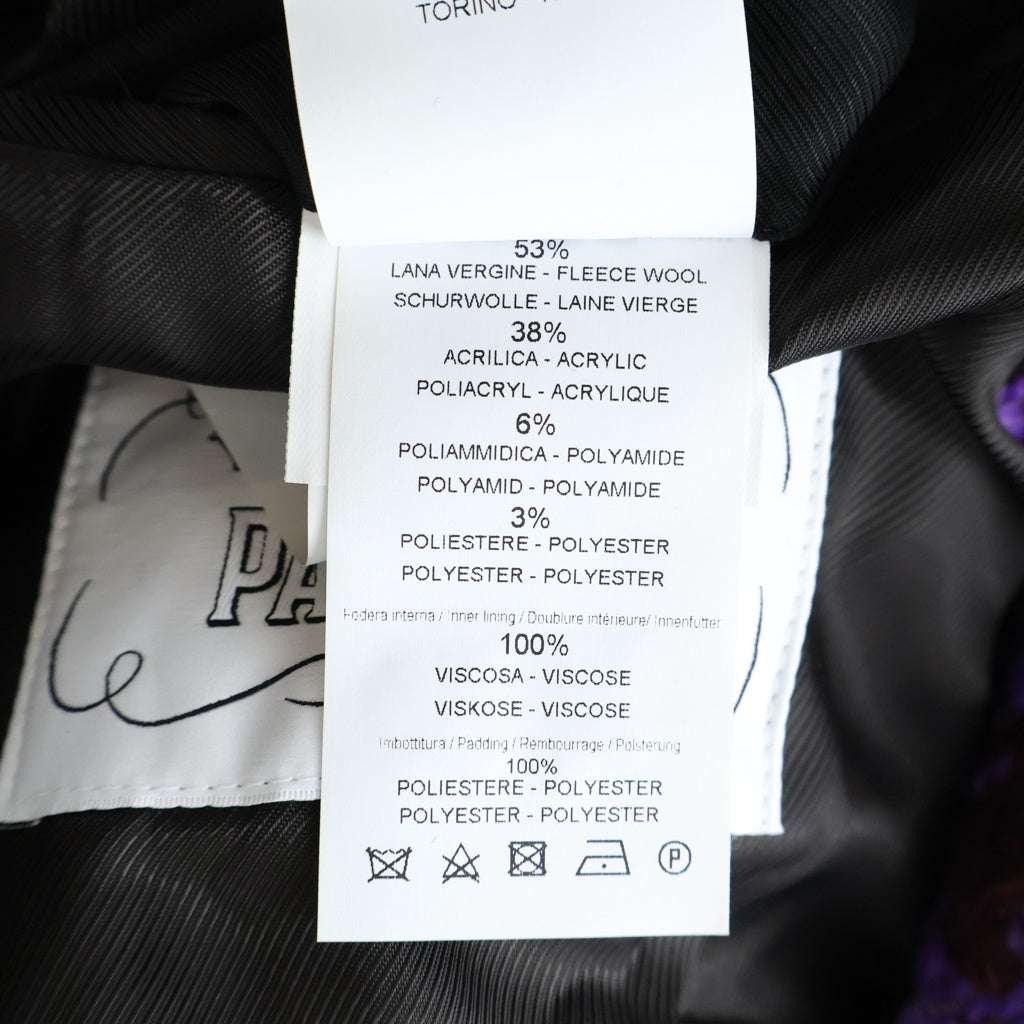 PT TORINO(ピーティートリノ) Cappotto Lungo ツイード ウール ロングコート パープル TL2FCD030LAC