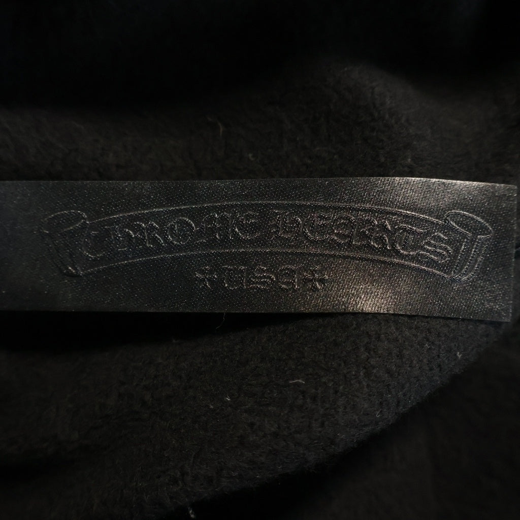 CHROME HEARTS(クロムハーツ) Y NOT GYN U PAPER JAM 3セメタリークロスレザーパッチスウェットハーフパンツ ショーツ ブラック