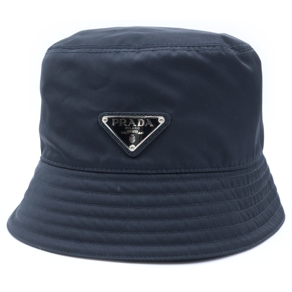 PRADA(プラダ) Re-Nylon Bucket Hat リナイロン トライアングルロゴ バケットハット 帽子 ブラック 1HC137 レディース