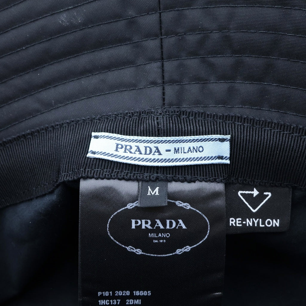 PRADA(プラダ) Re-Nylon Bucket Hat リナイロン トライアングルロゴ バケットハット 帽子 ブラック 1HC137 レディース