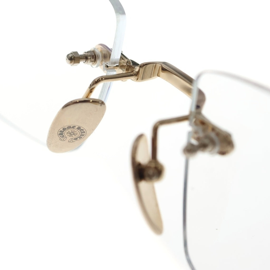 CHROME HEARTS(クロムハーツ) DEEP 2 ディープ サイドフローラル リムレス クリアレンズ サングラス アイウェア 眼鏡 ブラック