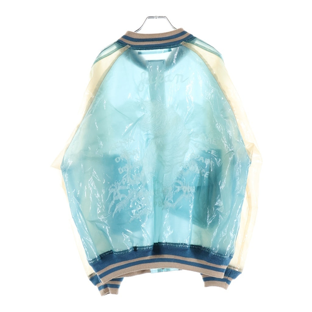 doublet(ダブレット) 19SS TRANSPARENT EMBROIDERY SOUVENIR JACKET トランスペアレント エンブロイダリー スーベニアシースルージャケット ブルー 19SS02BL80
